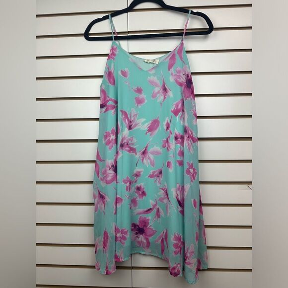 MINT FLORAL HALTER NECK SHORT DRESS Sz One Size - Picture 1 of 9